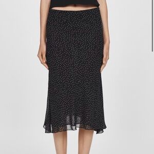 MANGO polka dot midi skirt